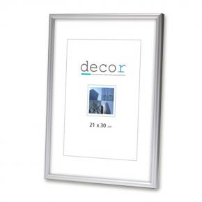 Ramka z tworzywa DECOR C SM nowoczesna fotoramka na zdjęcia, plakaty lub obrazy - kolor srebrny