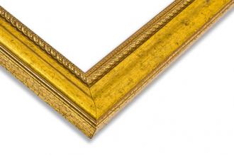 Rama do obrazów, zdjęć oraz luster na wymiar LUCA #261. Ozadobna klasyczna, drewniana oprawa - holkiel ornament, kolor złoty