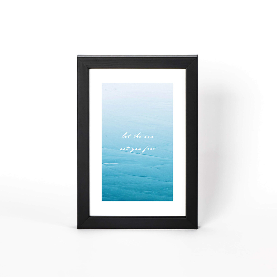 Ramka drewniana PINIA 3328, płaska fotoramka na zdjęcia, plakaty lub rysunki - kolor czarny