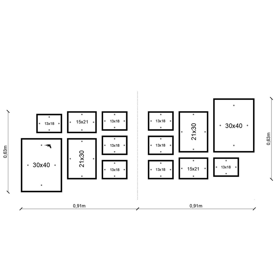 Zestaw ramek PINIA 3 GF0042 - galeria ramek na 14 zdjęć