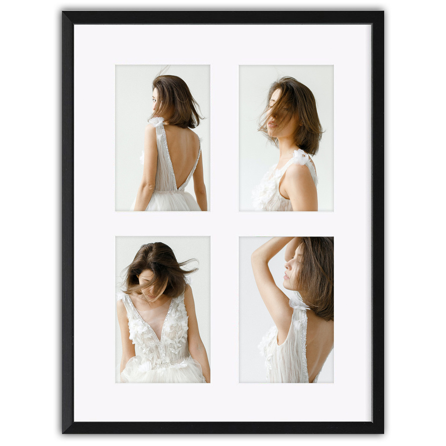 Ramka drewniana galeria passe-partout Black 30x40 A - kolor czarny