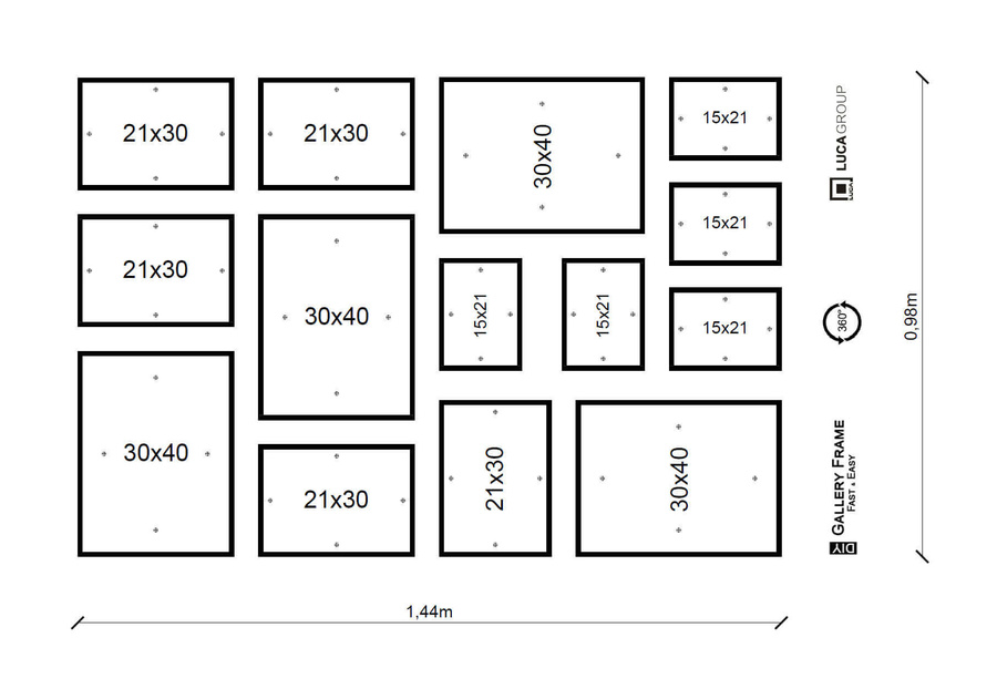 Zestaw brązowych ramek galeria HIT 4 GF0001