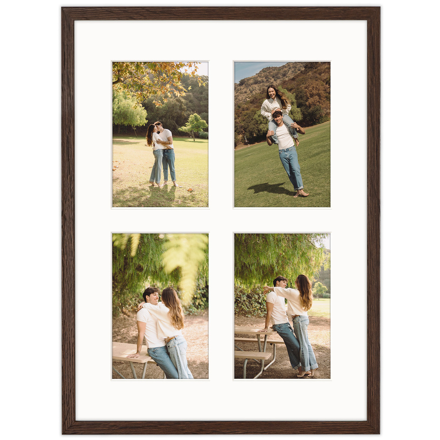 Foto galeria 30x40 cm na 4 zdjęcia o wymiarach 10x15 cm brązowa