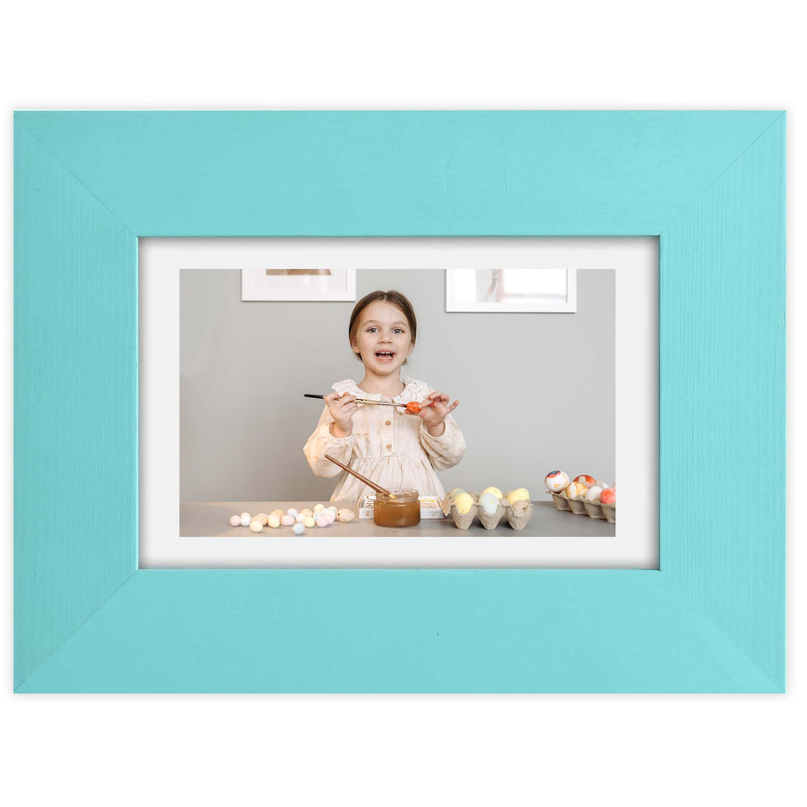 Ramka drewniana COZZE 2104, nowoczesna fotoramaka na zdjęcia, plakaty lub obrazy - kolor niebieski