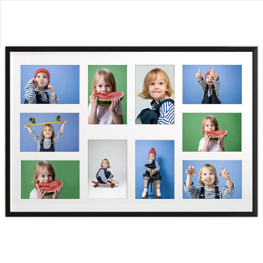 Ramka drewniana galeria passe-partout Black 40x60 - kolor czarny