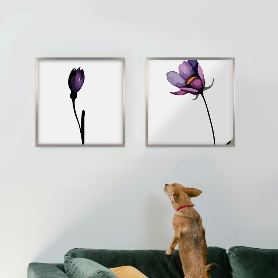 Srebrna ramka na zdjęcia LUX S w rozmiarze 50x50 cm