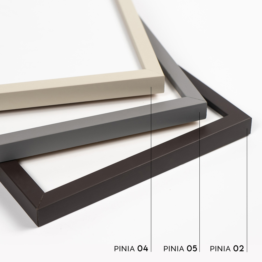 Ramka drewniana PINIA 3333, płaska fotoramka na zdjęcia, plakaty lub rysunki - kolor popielaty