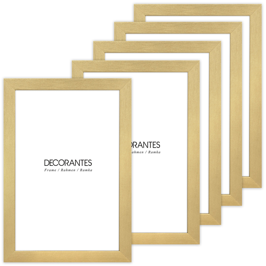 Zestaw ramek drewnianych PINIA 3579 PAK 5 szt. - kolor złoty