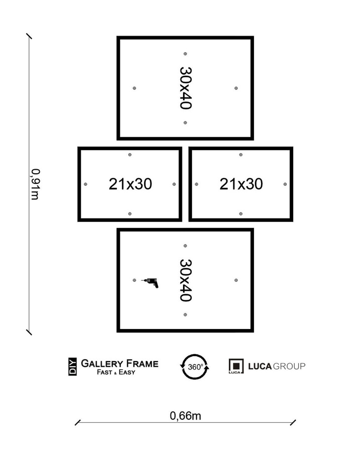 Zestaw ramek PINIA 1 GF0012 - galeria ramek na 4 zdjęcia