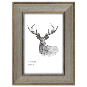 Ramka drewniana MARE 2057, fotoramka na zdjęcia, plakaty lub obrazy - kolor szary, przetarcia