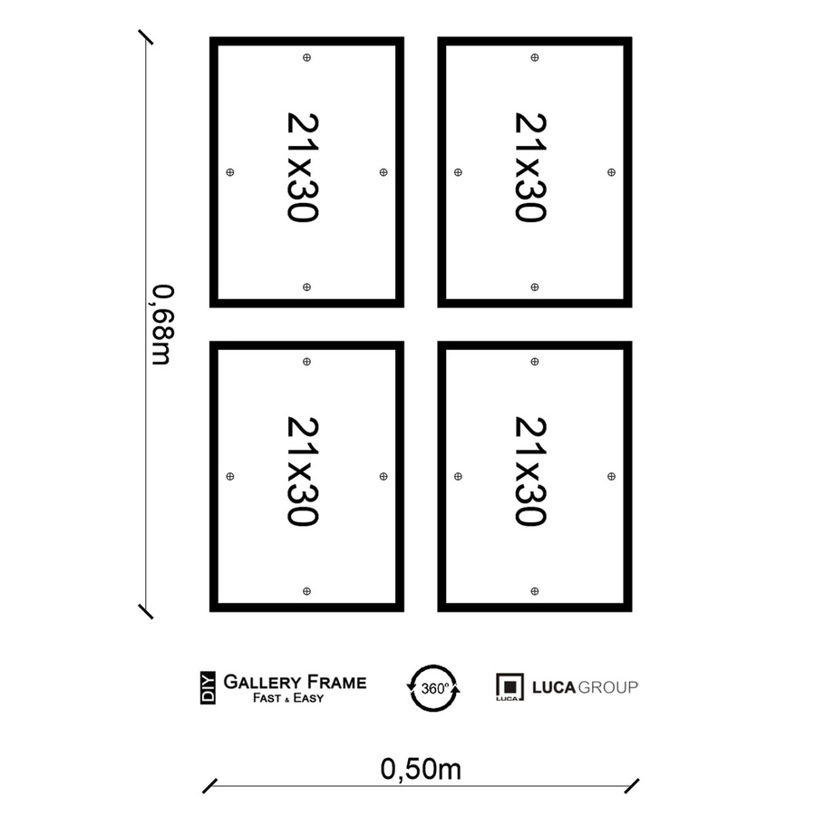 Zestaw ramek PINIA 2 GF0016 - galeria ramek na 4 zdjęcia