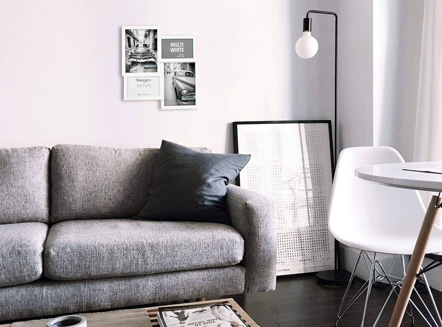 Multirama drewniana White 44, zestaw ramek 2 X 10x15 cm, 2 X 15x21 cm - biała