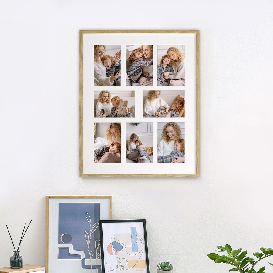 Ramka drewniana galeria passe-partout Natural 40x50 A - kolor naturalne drewno