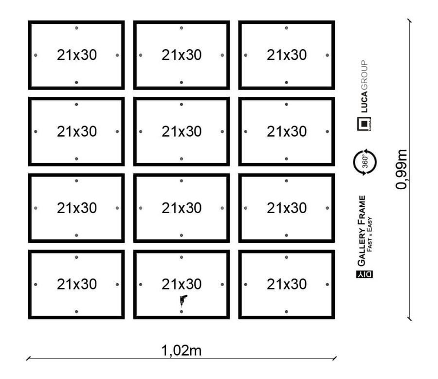 Zestaw ramek PINIA 2 GF0021 - galeria ramek na 12 zdjęć