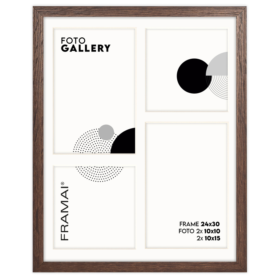 Foto galeria brązowa 24x30 cm na 4 zdjęcia o wymiarach 10x15 cm 10x10 cm