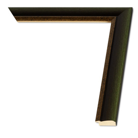Rama do obrazów, zdjęć oraz plakatów na wymiar LUCA #3123. Drewniana oprawa - kolor zielony, złoty pasek