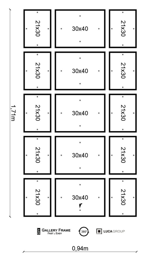 Zestaw ramek PINIA 00 GF0029 - galeria ramek na 15 zdjęć
