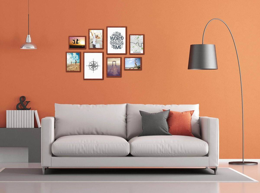 Galeria ścienna PRESTO 5 GF0007. Zestaw brązowych ramek na ścianę