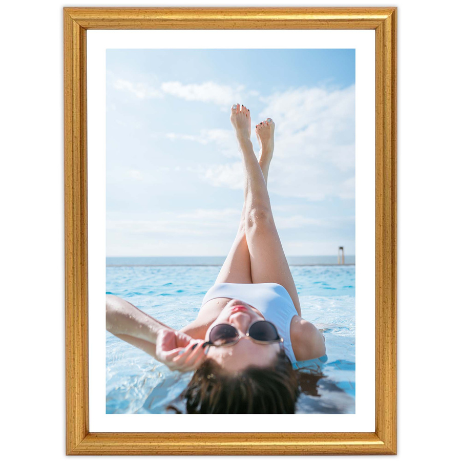 Ramka drewniana TORI 1849, szlachetn fotoramka na zdjęcia, plakaty lub rysunki - kolor złoty