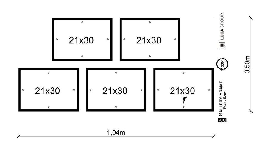 Zestaw ramek PINIA 00 GF0014 - galeria ramek na 5 zdjęć
