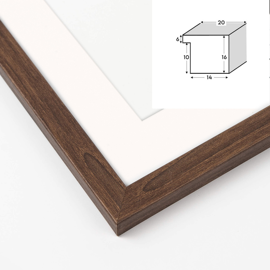 Ramka z passe partout na zdjęcia w rozmiarze 70x100 cm z okienkiem passe partout 60x80 cm