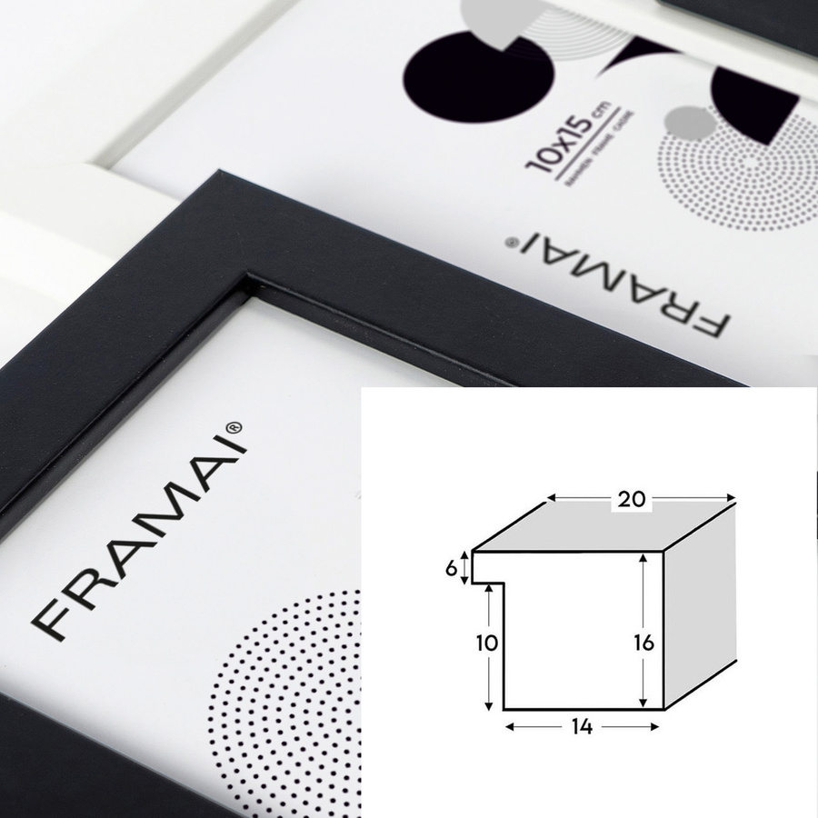 Multirama w czarno-białym kolorze MULTI HEN 1-2 na 9 zdjęć ramka na zdjęcia