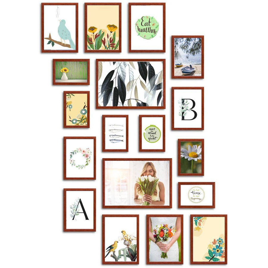 Galeria ścienna PRESTO 5 GF0006. Zestaw brązowych ramek na ścianę