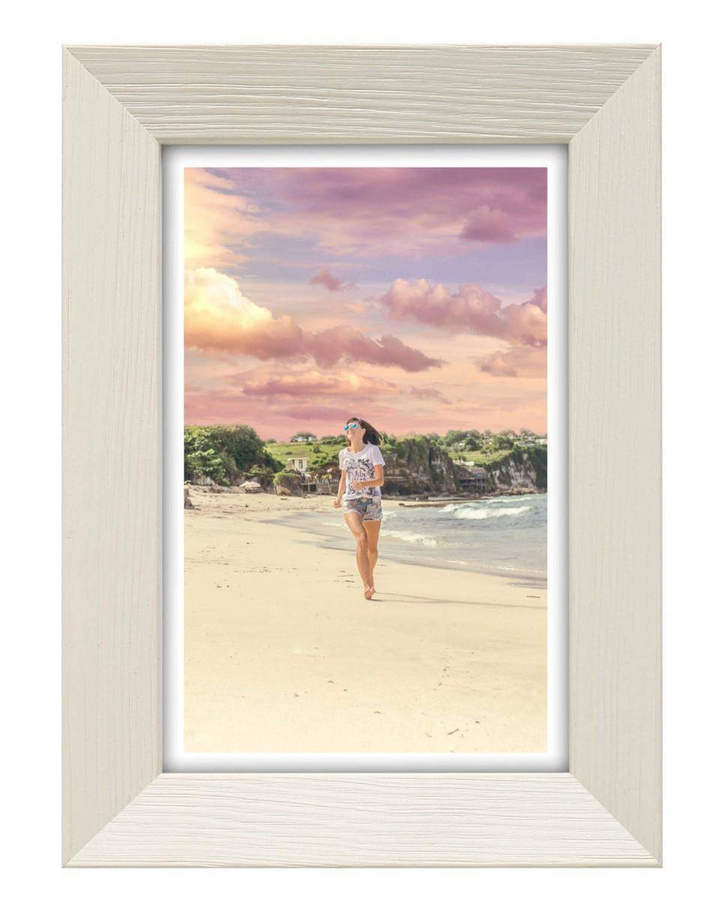 Ramka drewniana COLLE 2981, nowoczesna fotoramka na zdjęcia, plakaty lub rysunki - kolor beżowy