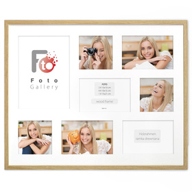 Ramka drewniana galeria passe-partout Natural 40x50 C - kolor naturalne drewno