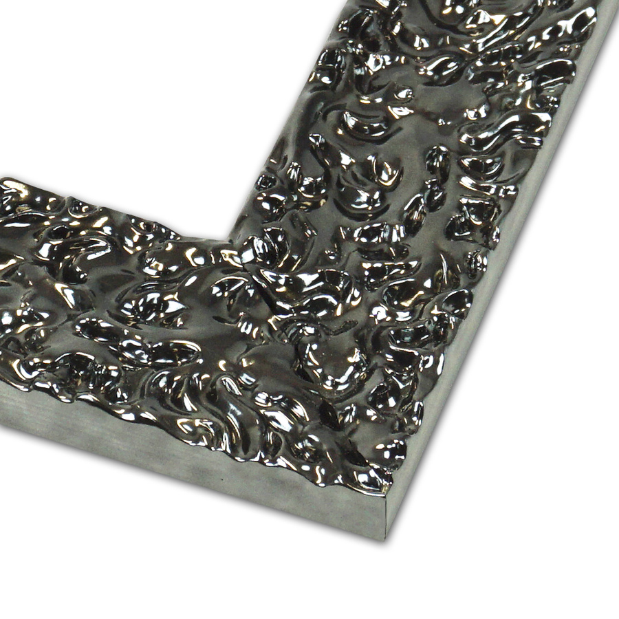 Rama do lustra, obrazu, zdjęcia na wymiar LUCA #2155. Ozdobna gnieciona drewniana oprawa - w kolorze grafitowym