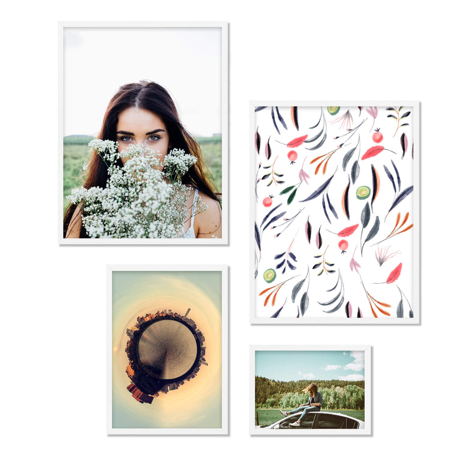 Zestaw białych ramek galeria Pinia 1 GF0008