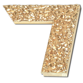 Rama do lustra, obrazu, zdjęcia na wymiar LUCA #2095. Ozdobna gnieciona drewniana oprawa - w kolorze jasnego złota