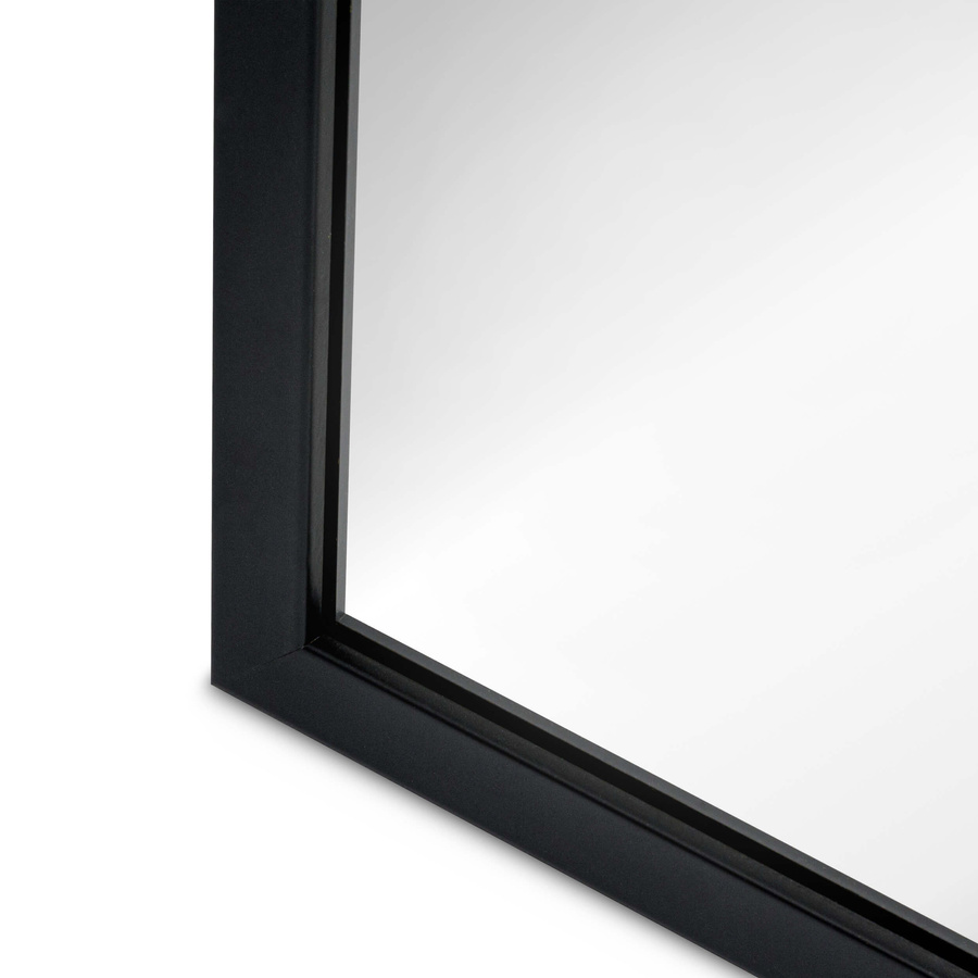 Lustro w ramie drewnianej czarny mat 60x140 cm