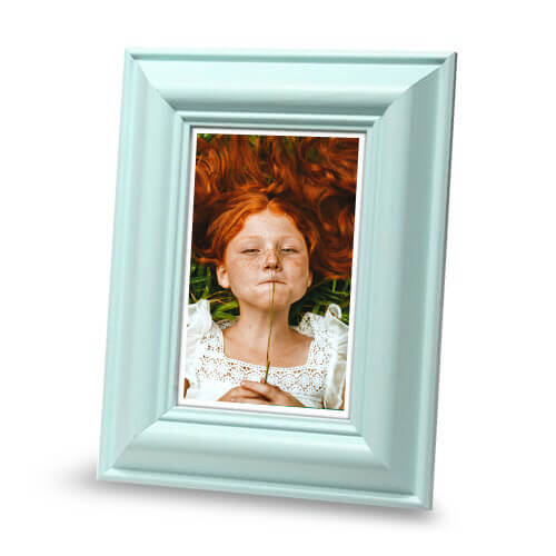 Ramka drewniana FAVARO 2143, nowoczesna fotoramka na zdjęcia, plakaty lub obrazy - kolor miętowy