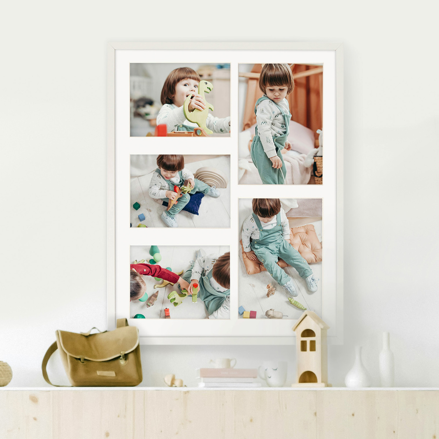 Foto galeria 40x50 cm na 5 zdjęć o wymiarach 13x18 cm 15x21 cm kolor biały