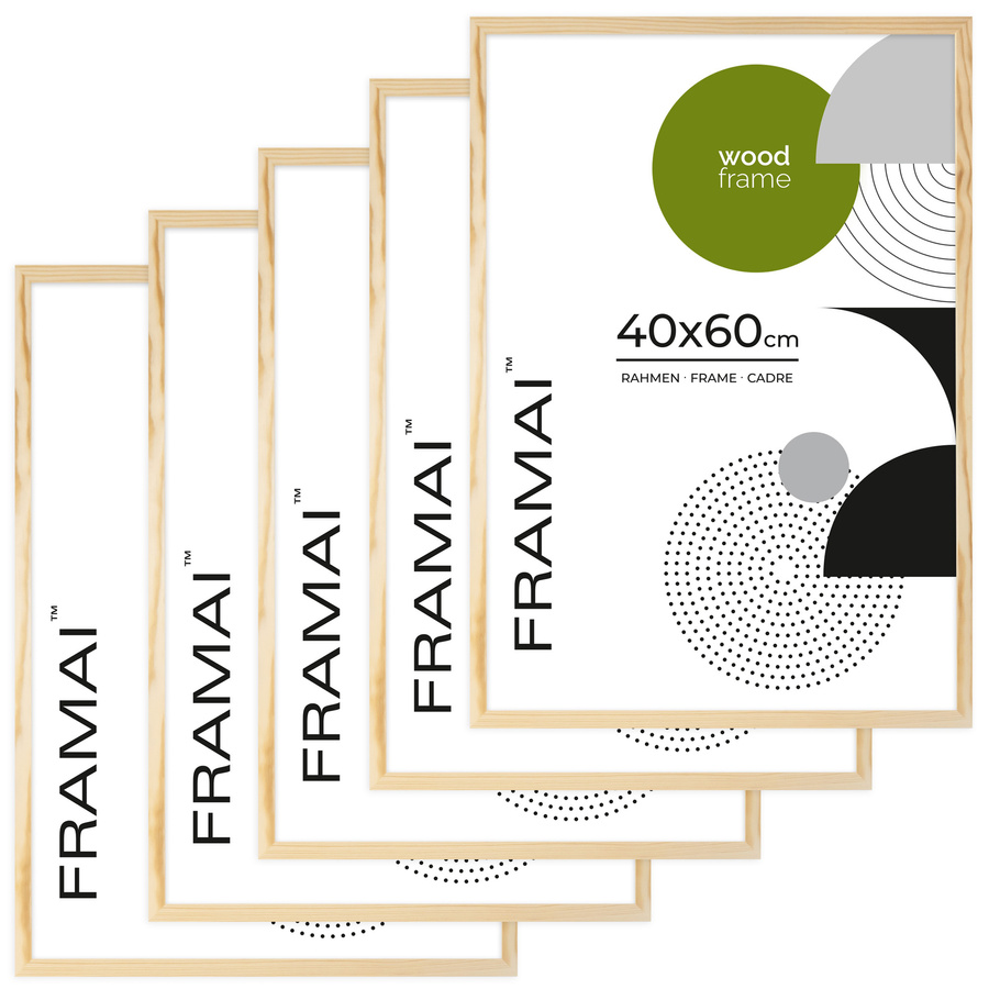 Ramka z drewna surowego na zdjęcia 5 szt. RAW 40x60 cm