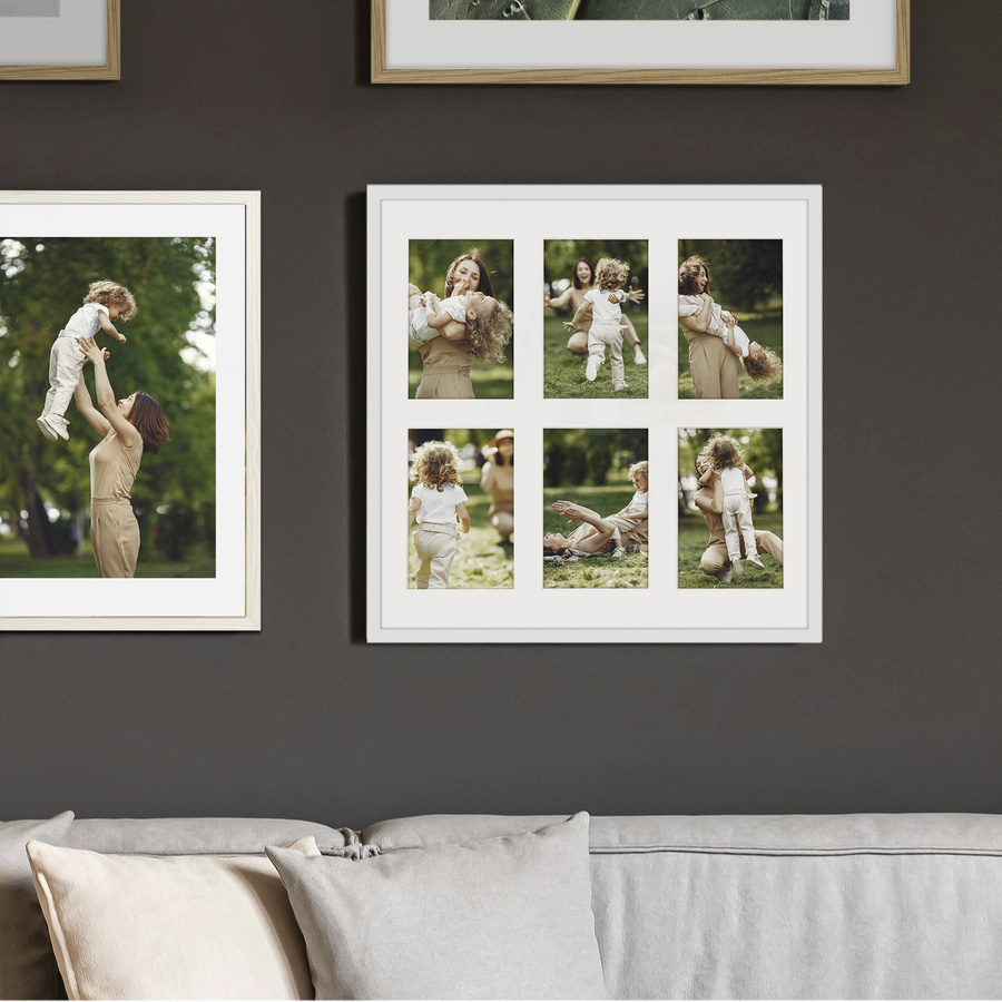 Foto galeria 40x40 cm na 6 zdjęć o wymiarach 10x15 cm biała