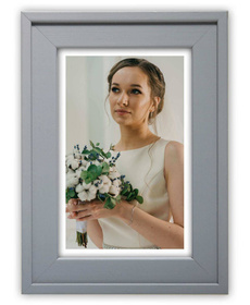 Ramka drewniana RIVOLI 2822, nowoczesna fotoramka na zdjęcia, plakaty lub rysunki - kolor szary