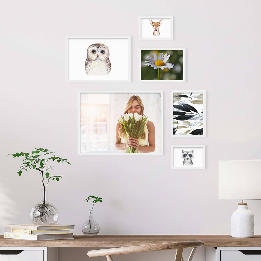 Zestaw białych ramek galeria Pinia 1 GF0010