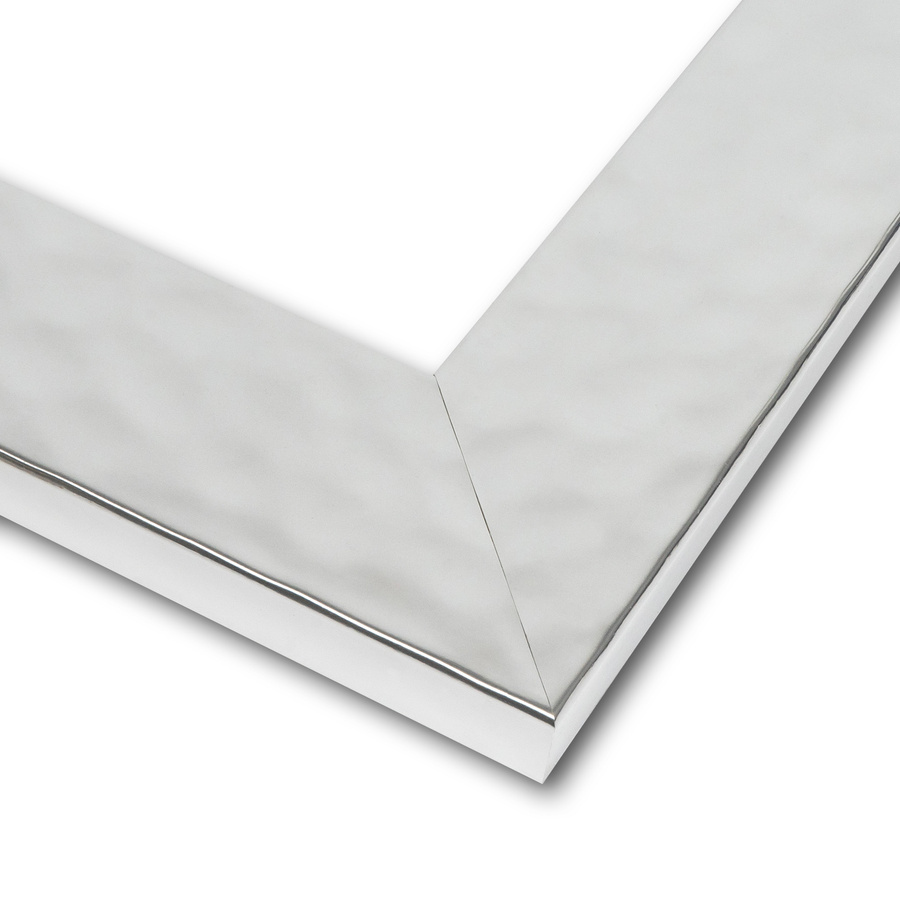 Rama do obrazów, zdjęć oraz luster na wymiar LUCA #3067. Prosta nowoczesna, drewniana oprawa - kolor srebrny połysk