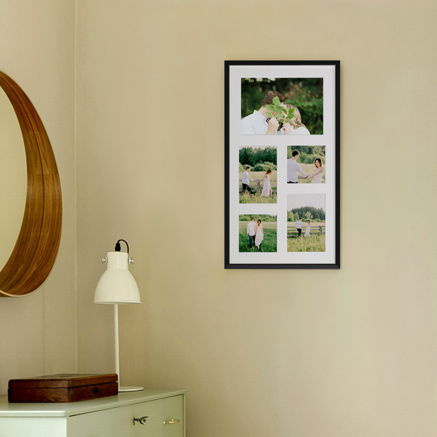 Ramka drewniana galeria passe-partout Black 27x50 - kolor czarny