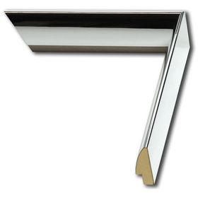 Rama do obrazów, zdjęć, plakatów oraz luster na wymiar LUCA #1488. Chromowana nowoczesna, drewniana oprawa - kolor srebrny