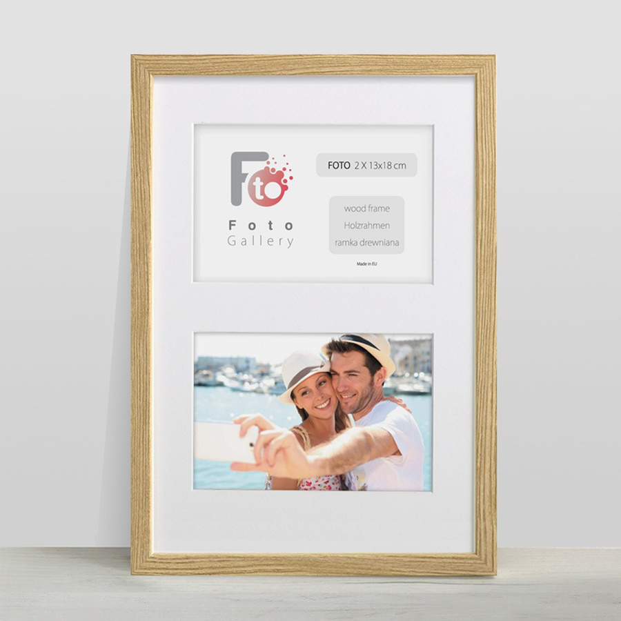 Ramka drewniana galeria passe-partout Natural 23x35 - kolor naturalne drewno