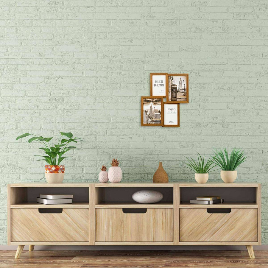 Multirama drewniana Brown 42, zestaw ramek 2 X 10x15 cm, 2 X 13x18 cm - brązowa