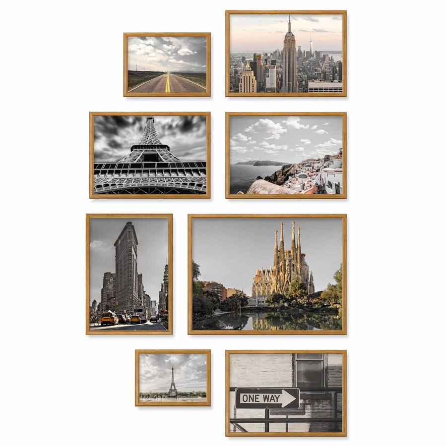 Zestaw dębowych ramek galeria 3 GF9 1x13x18 1x15x21 5x21x30 1x30x40