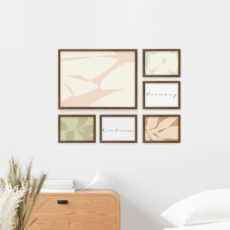 Galeria ścienna PRESTO 4 GF0002. Zestaw brązowych ramek na ścianę