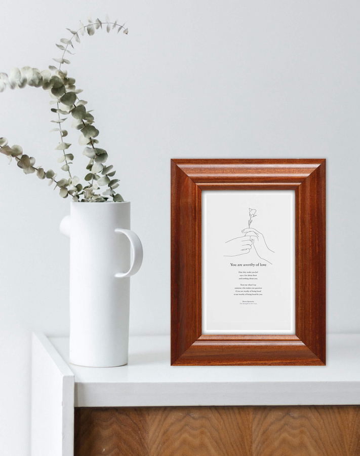 Ramka drewniana VIESTE 2074, szlachetna i trwała fotoramka na zdjęcia, plakaty lub obrazy - kolor brązowy