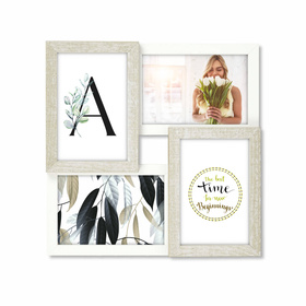 Multirama drewniana Cottage 41, zestaw ramek 4 X 10x15 cm - rustykalna