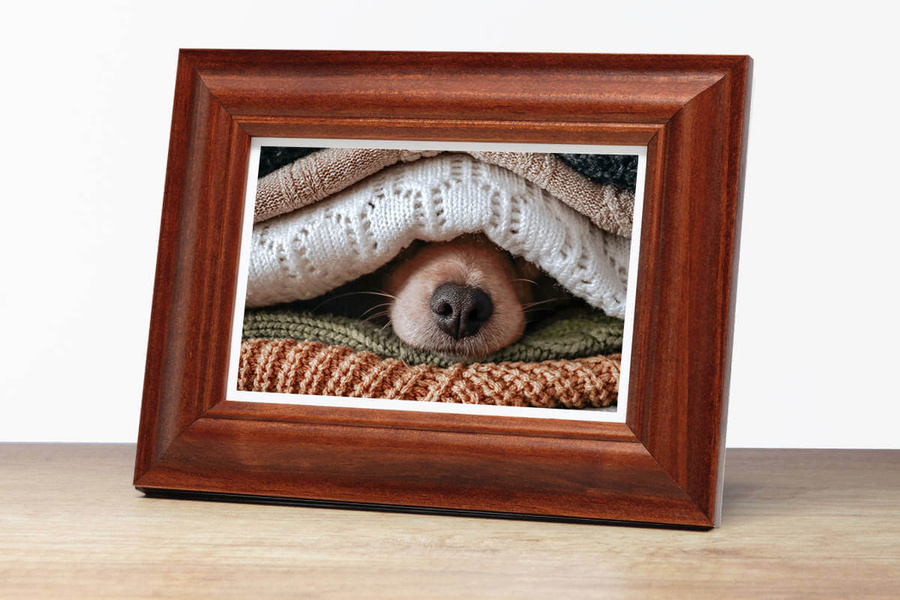 Ramka drewniana VIESTE 2074, szlachetna i trwała fotoramka na zdjęcia, plakaty lub obrazy - kolor brązowy