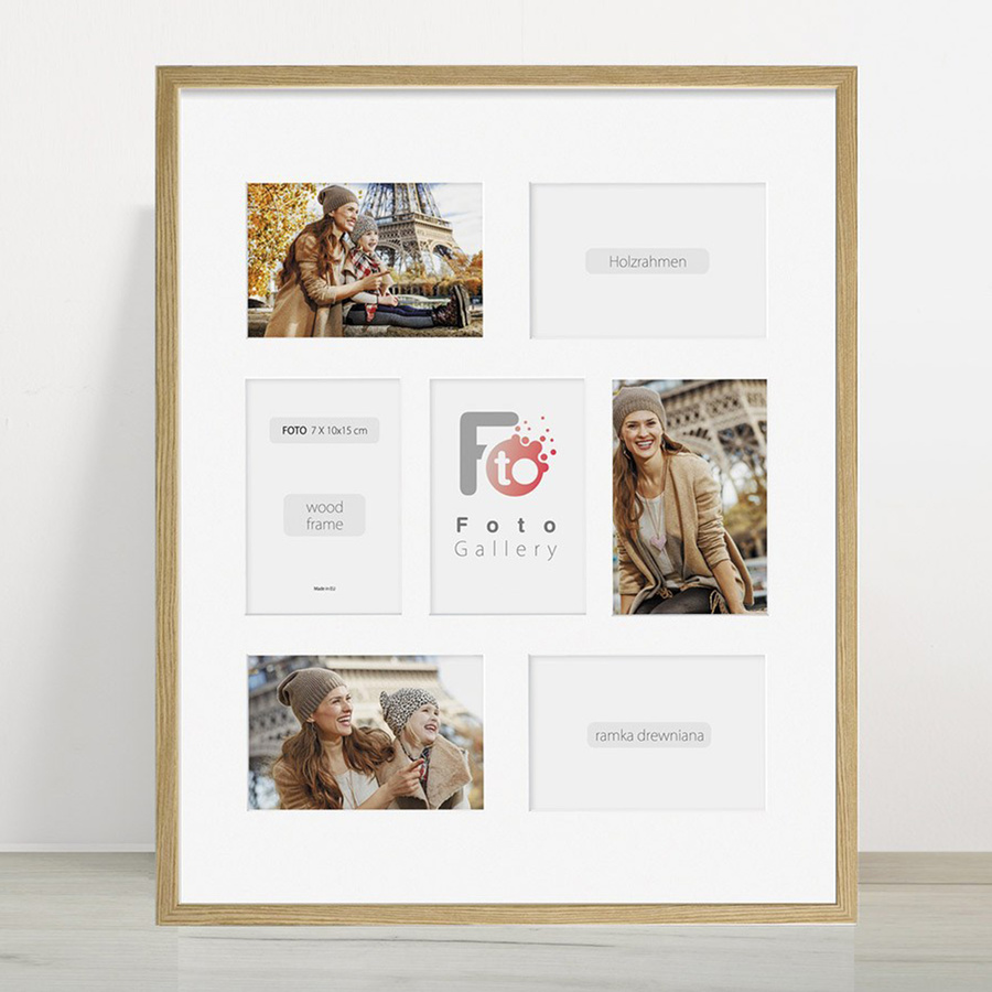 Ramka drewniana galeria passe-partout Natural 40x50 B - kolor naturalne drewno